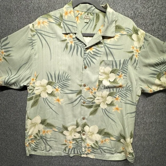 TOMMY BAHAMA HAWAIIAN SHIRT XL SILK CAMP FLORAL - Picture 2 of 10